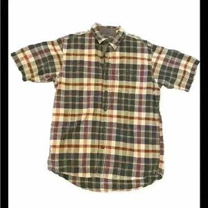 Red Head Brand Co Mens Medium Short Sleeve Plaid Button Down